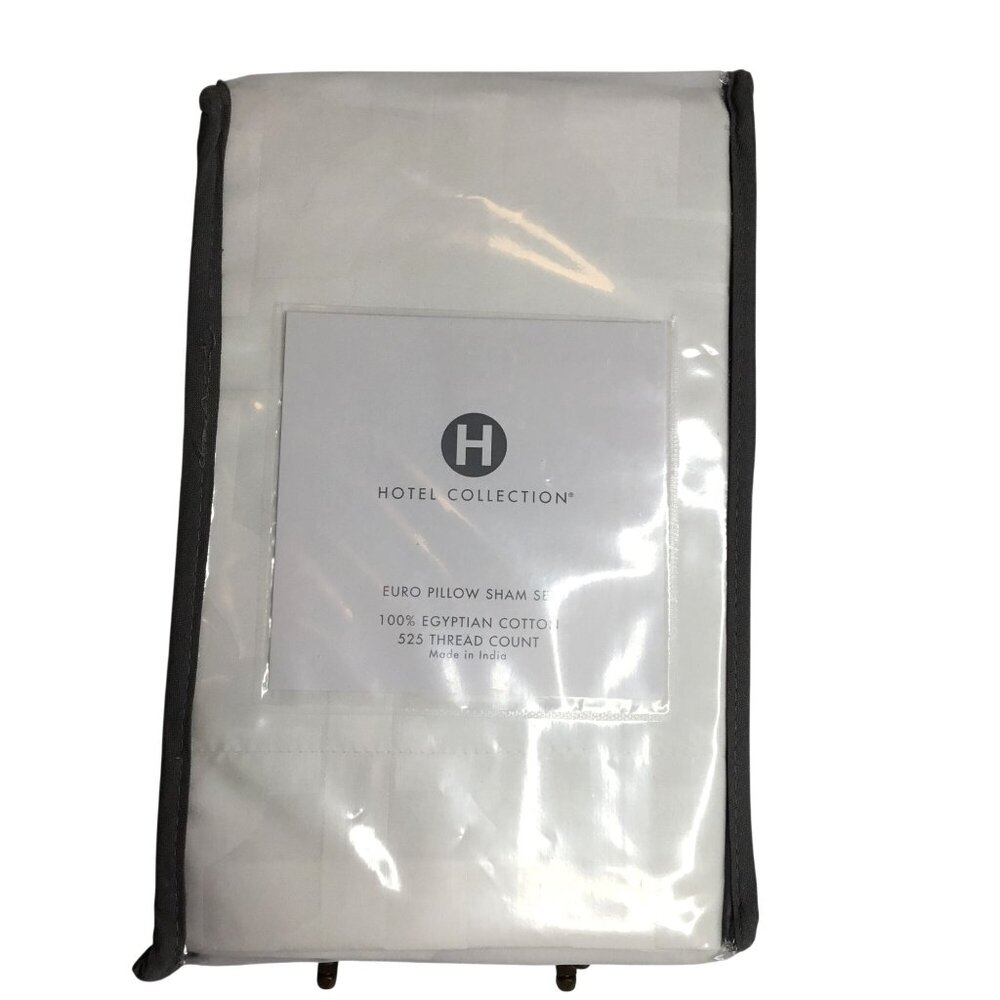 HOTEL COLLECTION Euro Sham Set 26x26 525TC Egyptian Cotton White NWT